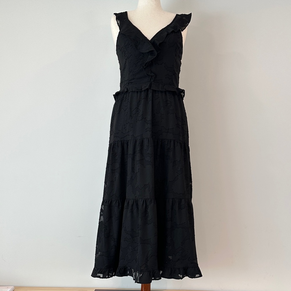 Heartloom Black Ruffle Maxi Dress
